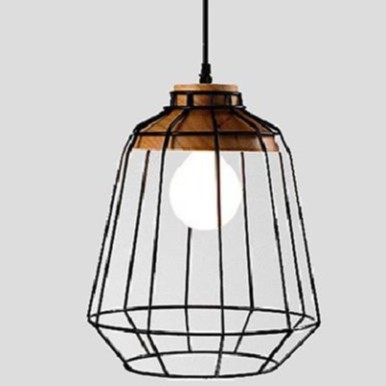 [HCM]Đèn Thả Đèn Thả Trần Lồng Sắt Đui Gỗ [Den Tha]