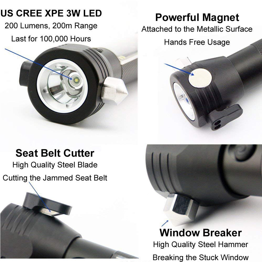 Đèn Pin Police 11 Chức Năng Solar Power Flashlight Cao Cấp