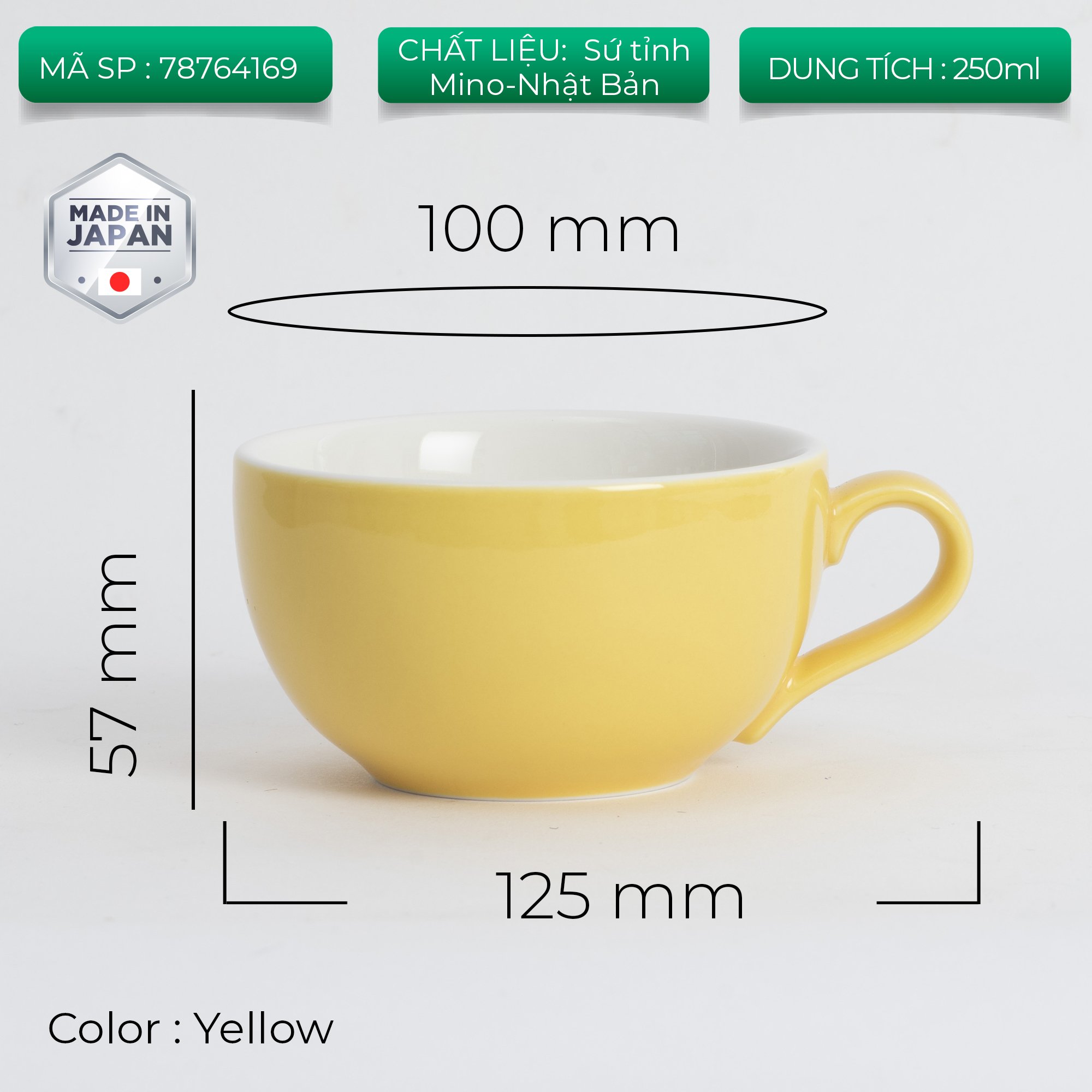 Ly sứ Origami Latte Bowl 250ml uống trà cà phê