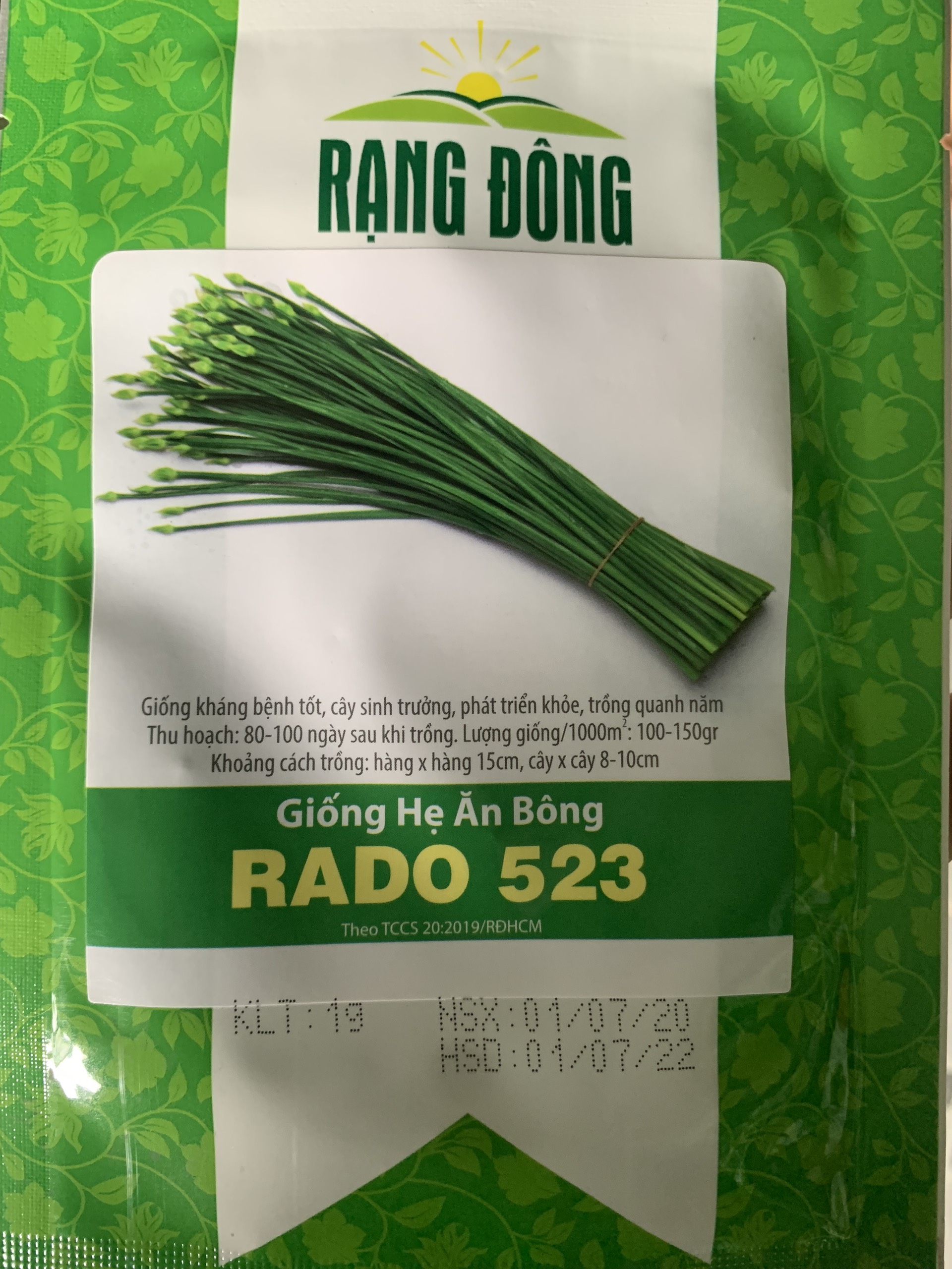 Hạt giống hẹ ăn bông gói 1gr - rado 523