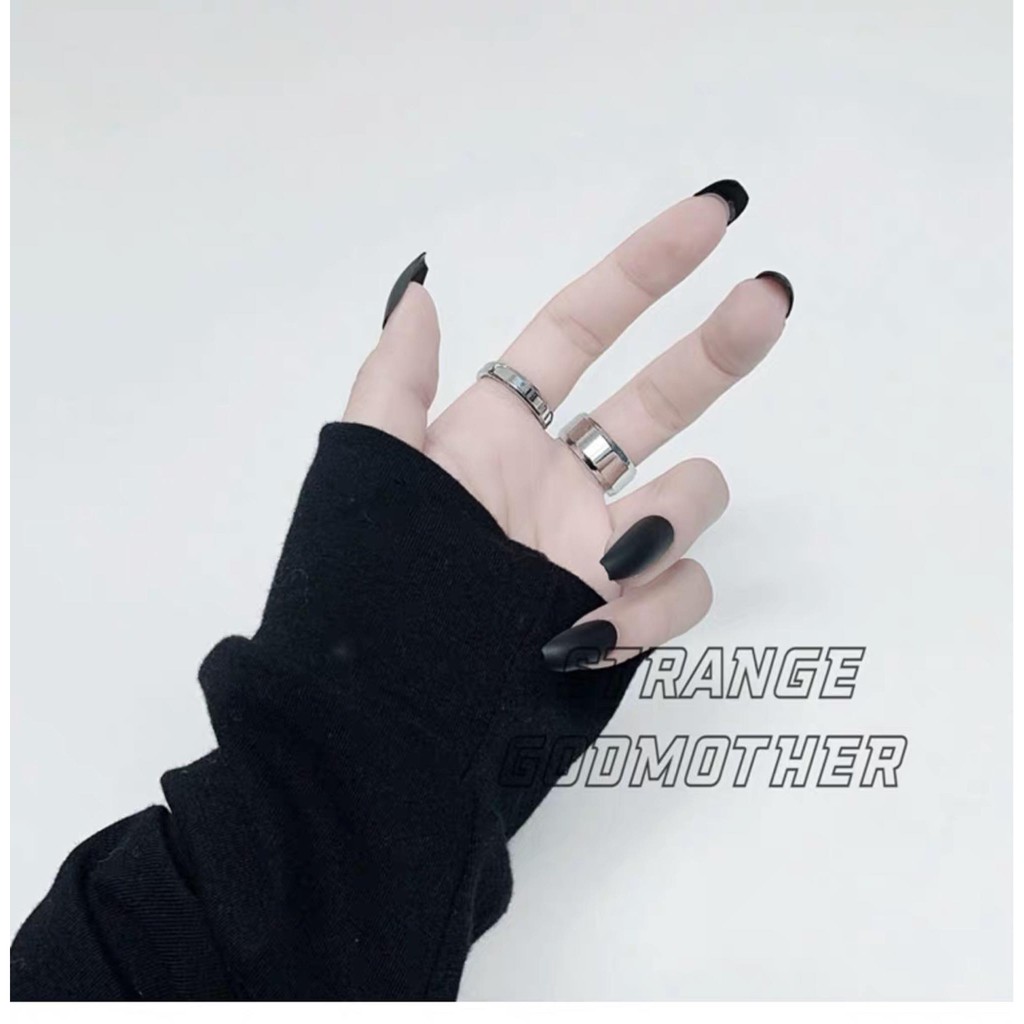 Nhẫn Thép titan trơn nam nữ vát cạnh cá tính không gỉ siêu bền-N009-LZD2