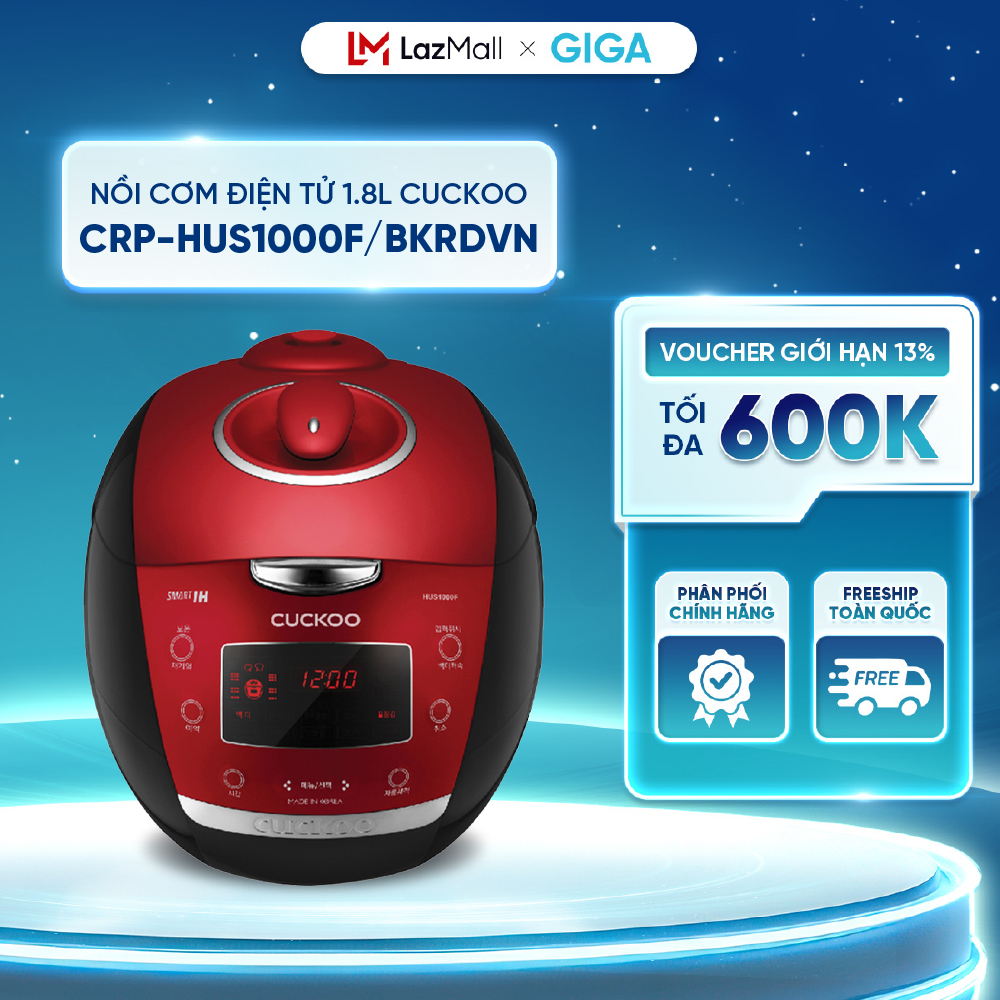 [ Hỏa tốc HN - HCM ]  Nồi Cơm Điện Tử 1.8L Cuckoo CRP-HUS1000F/BKRDVN