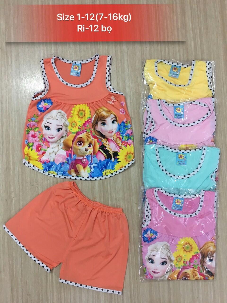 Combo 4 bộ đồ thun lạnh cho bé ,gái 5-27kg