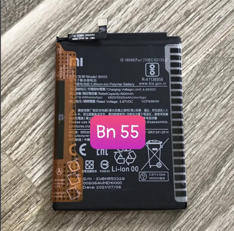 Pin xiaomi redmi note 9s bn55 dung lượng 5020mah