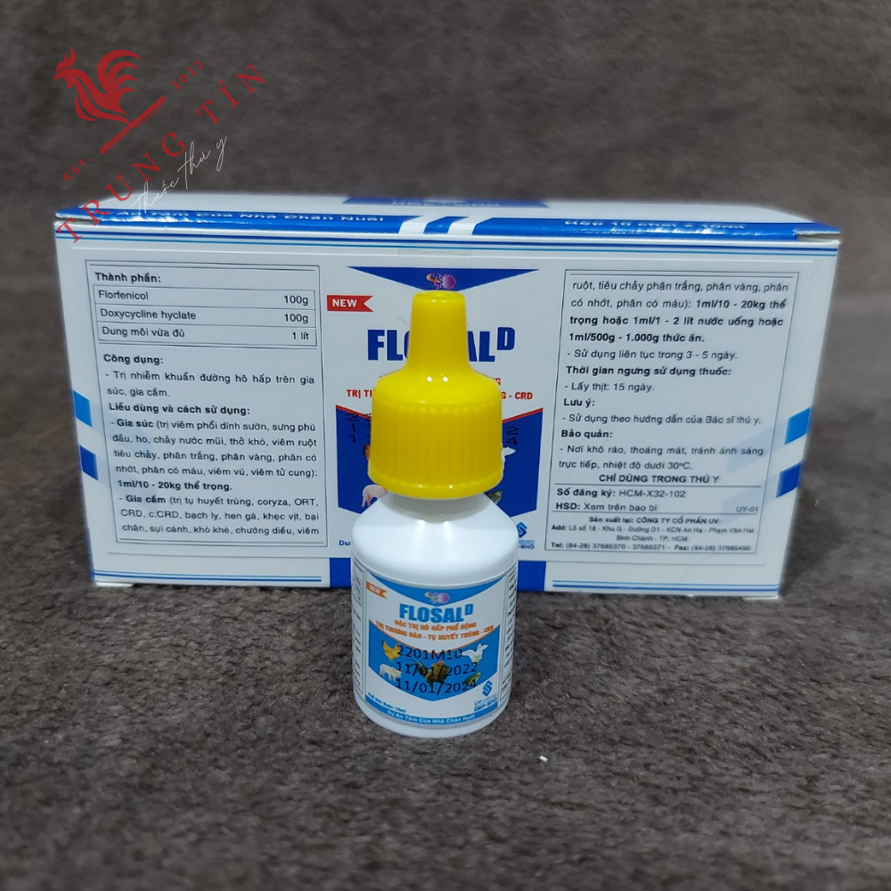 Thuốc dành cho gà đá FLOSAL D - khò khè - xỗ mũi (mỏi lọ / 10ml)