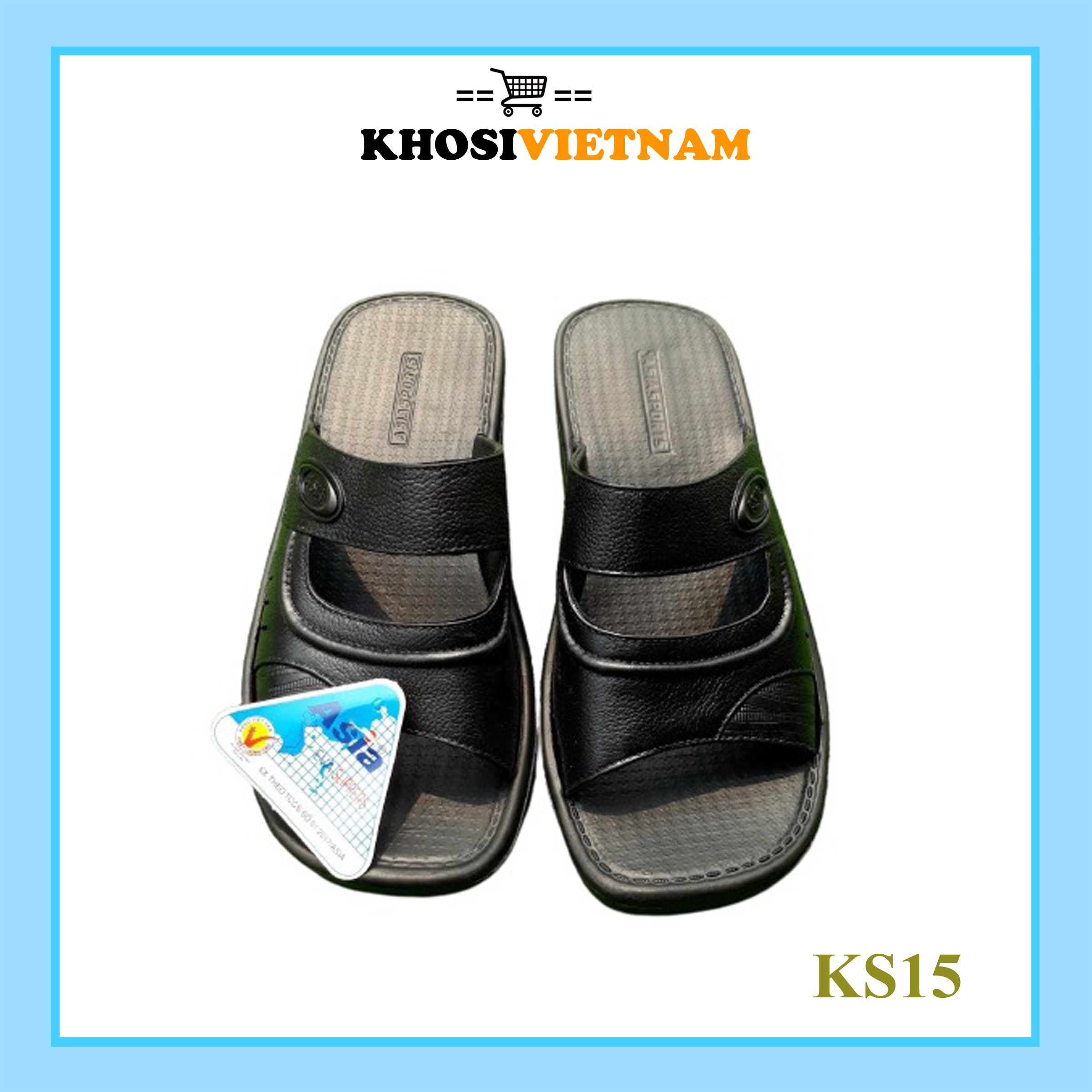 Dép Asia Nam giả da  Siêu nhẹ  siêu bền dành cho BỐ KS15