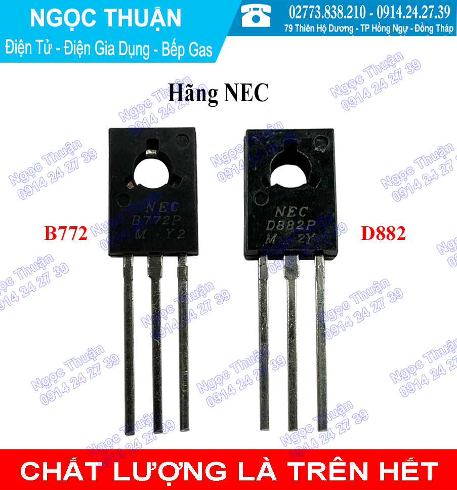 Cặp transistor b772 + d882