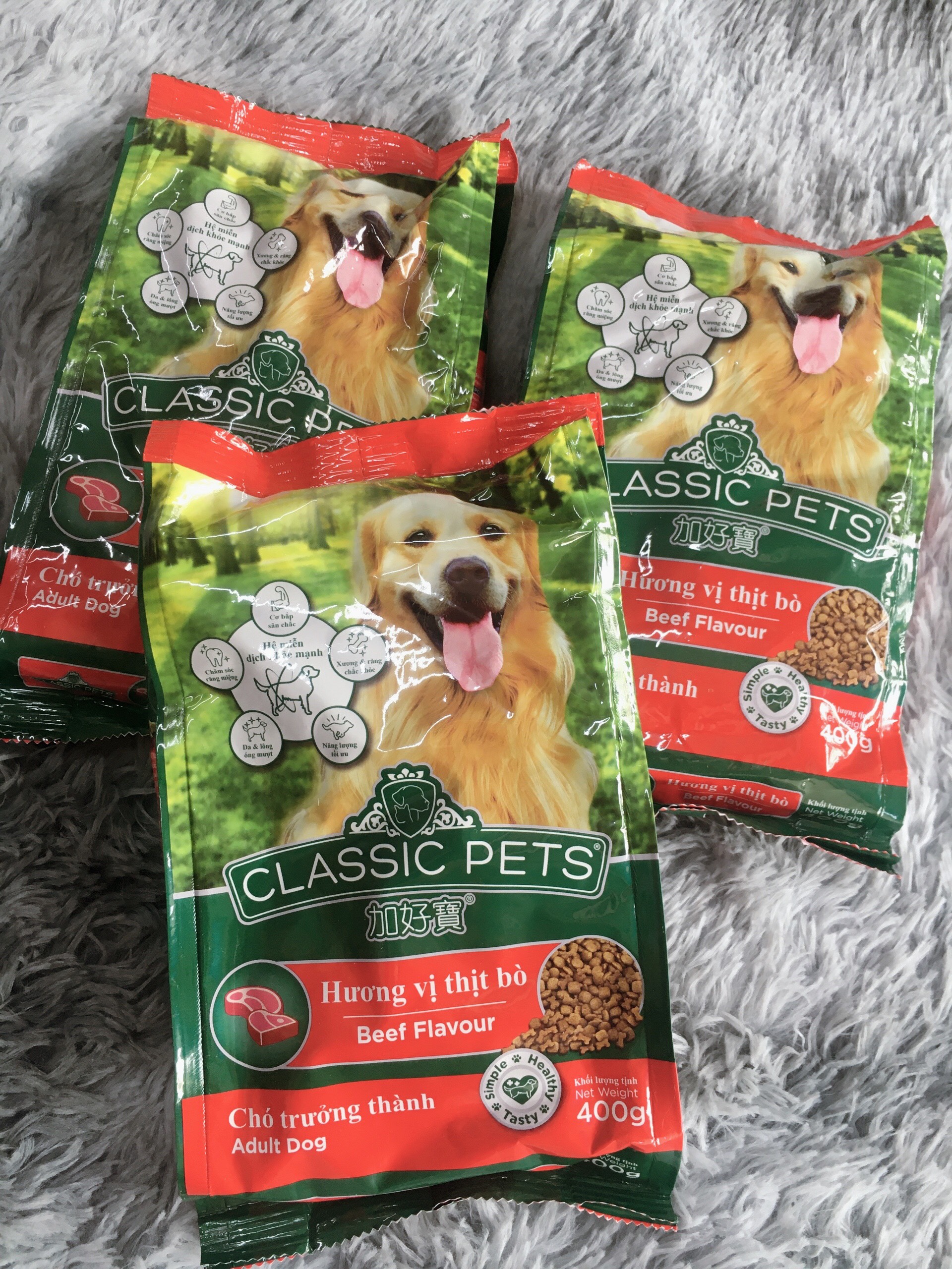 Thức ăn cho Chó Lớn - Hạt Classic Pets vị Bò 400g.