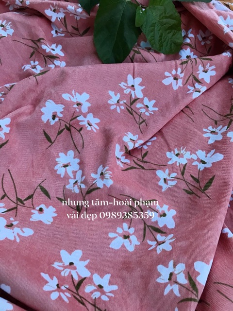 vải nhung tăm hoa lily