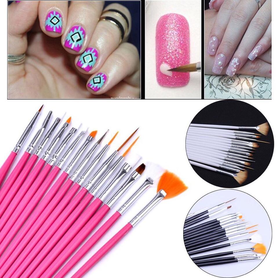 Set 15 Cọ Và Bút Vẽ Móng Chuyên Nghiệp (Màu ngẫu nhiên)