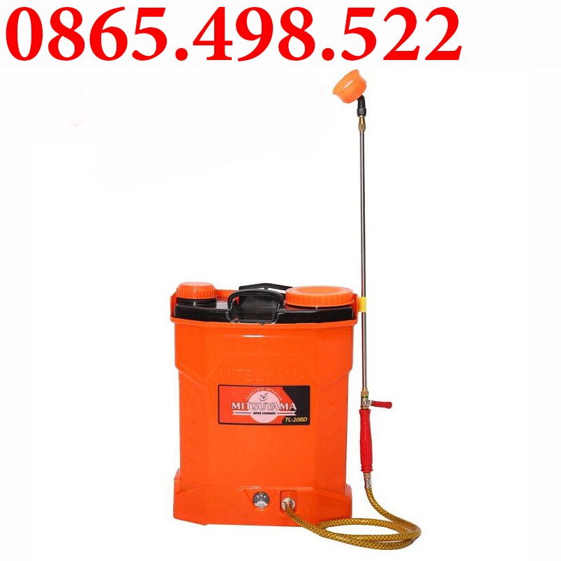 Bình phun xịt chạy điện 20l mitsuyama tl-20bdsn bơm đôi pin lithium