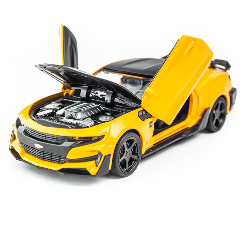 Mô hình xe Chevrolet Camaro tỉ lệ 1:32 bằng sắt xe ô tô có âm thanh và đèn - Xe đồ chơi trẻ em chạy bằng cót mở được các cửa