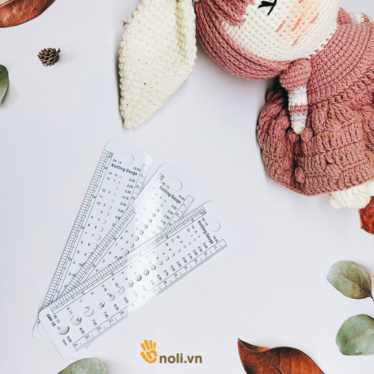 Thước đo size len sợi, kim móc