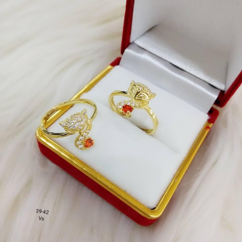 Nhẫn hồ ly vàng 10k đuôi đá NV39