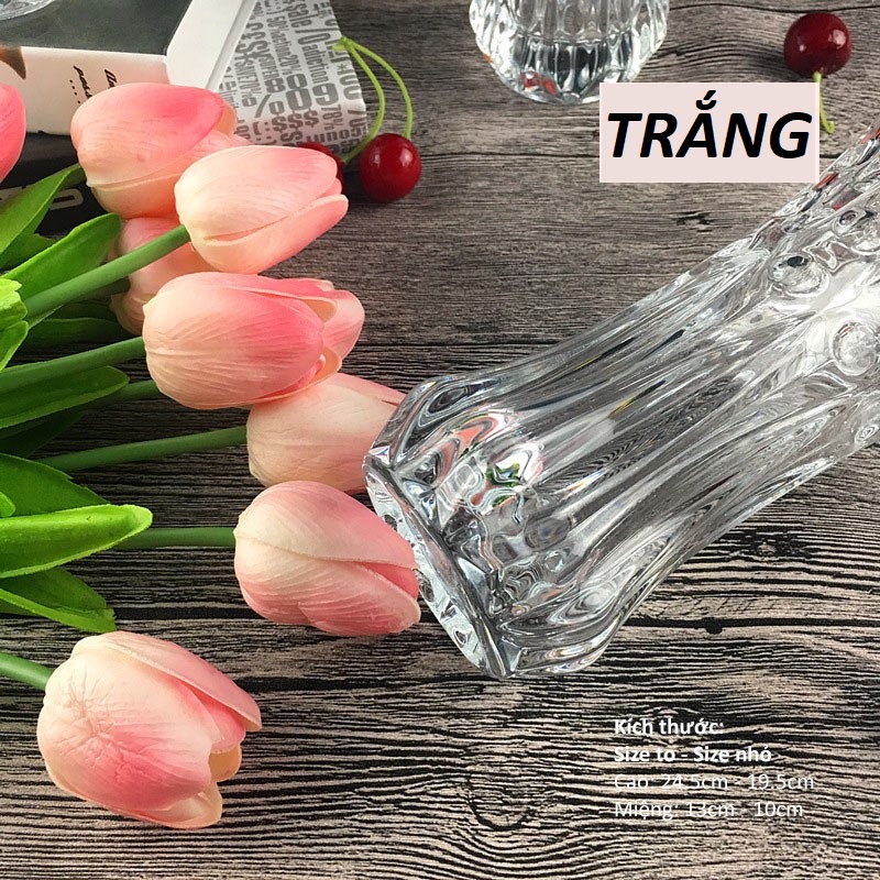 [HCM]Bình bông lọ hoa thủy tinh cao cấp cao 25 cm