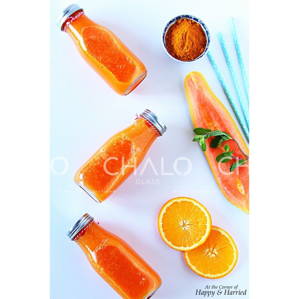 Chai thủy tinh đựng sữa nắp nhôm 300ml