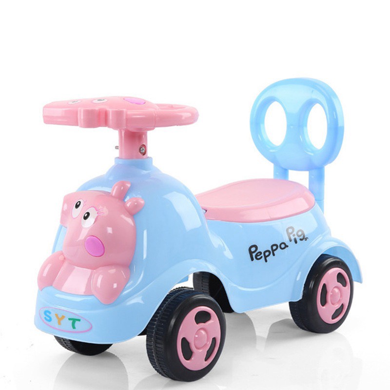 Xe chòi chân - xe lắc heo cho bé 2in1 có nhạc ,tựa lưng và cốp - kawaii baby