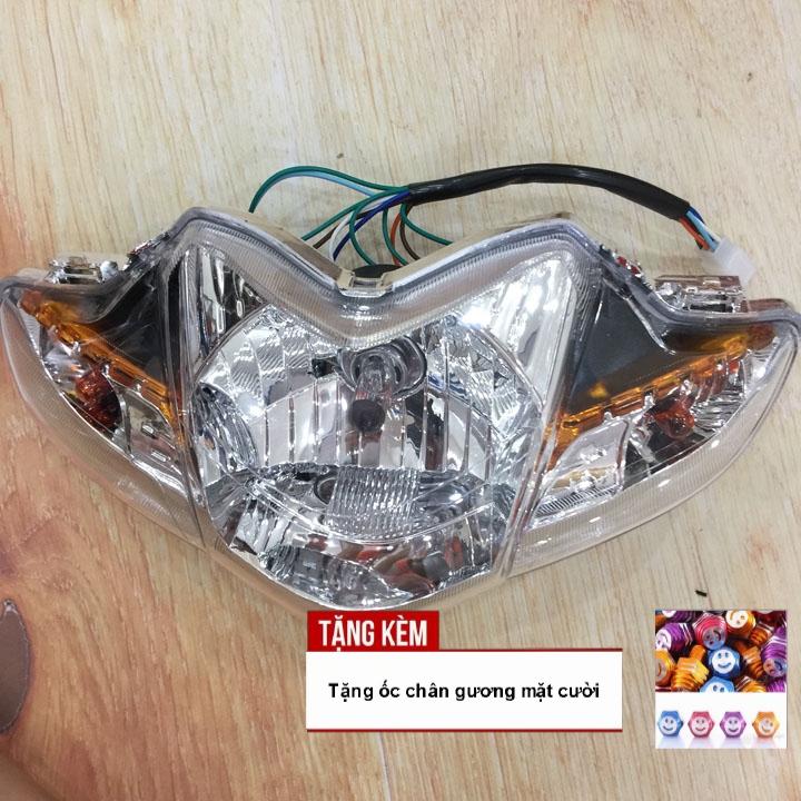 [TẶNG ĐÔI ỐC CHÂN GƯƠNG MẶT CƯỜI] Đầu đèn pha xe WAVE S110 , RSX bóng tròn siêu sáng - G422