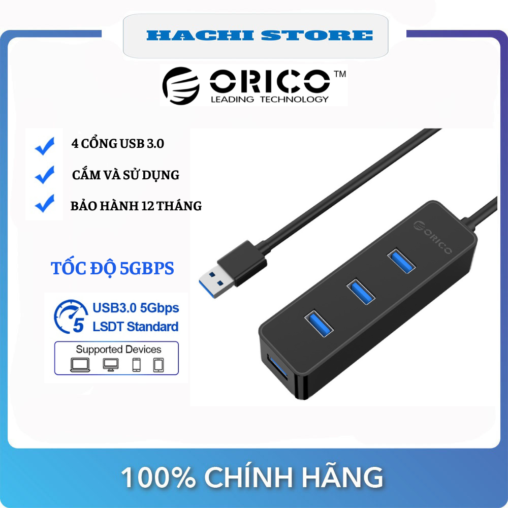 Hub usb 3.0 4 cổng orico w5ph4-u3 từ 1 ra 4 cổng usb 3.0 – hàng chính hãng