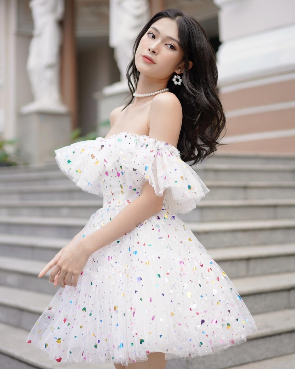đầm lưới tim kim sa công chúa mới ld22