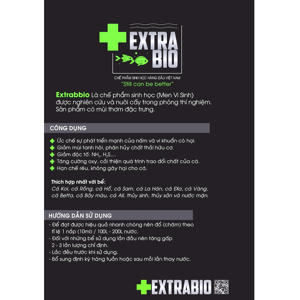 Vi sinh làm trong nước cho hồ cá cảnh Extra Bio 250ml