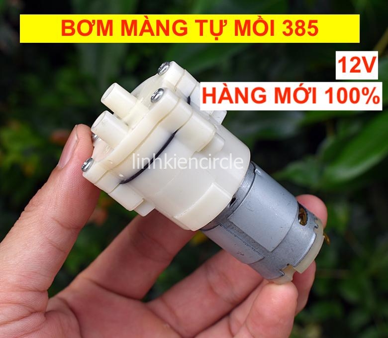 Máy bơm nước mini bơm tự mồi DC 12V động cơ 385 bơm 2 lít/phút - LK0082