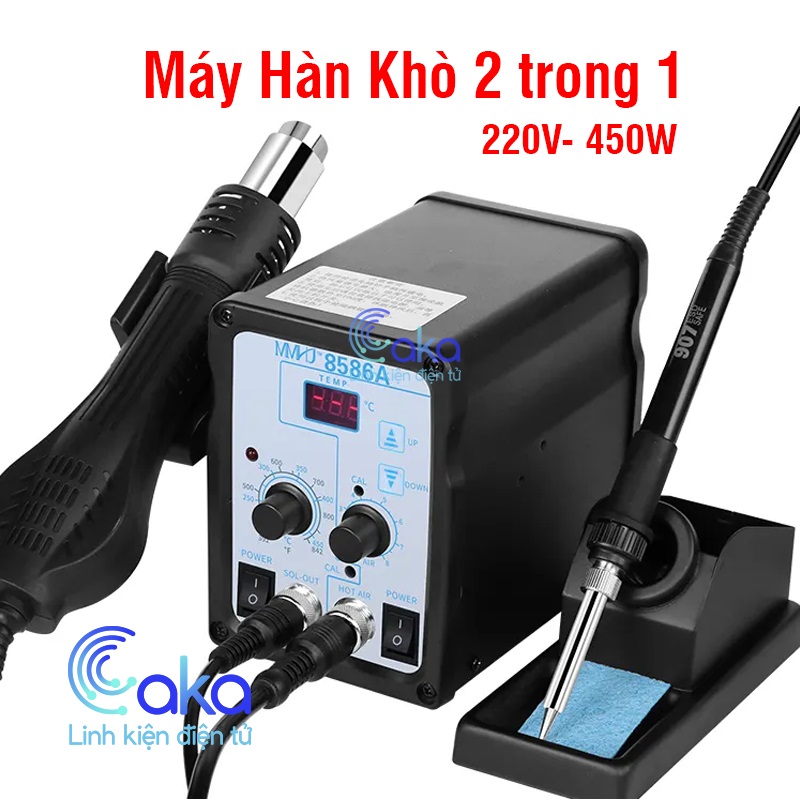 Máy hàn khò 8586a mỏ hàn 2 trong 1 hiển thị màn hình kỹ thuật số