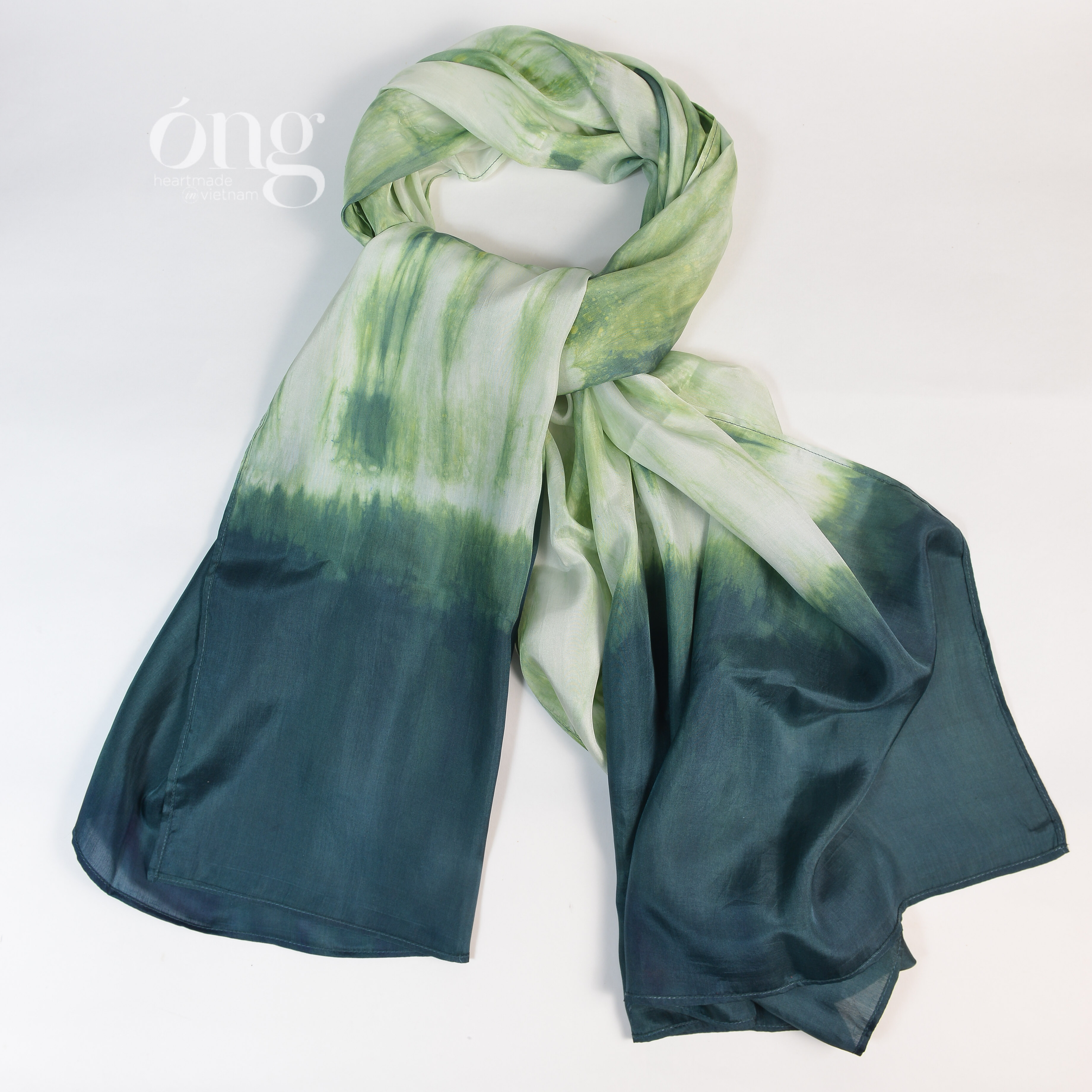 Khăn choàng lụa tơ tằm nhuộm Shibori Óng Silk