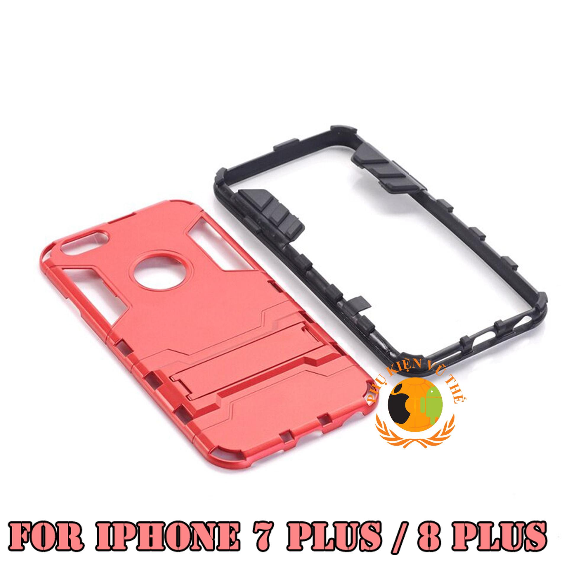 Ốp Lưng Chống Sốc Iron Man Cho iPhone 7 Plus 8 Plus Có Dựng Lưng