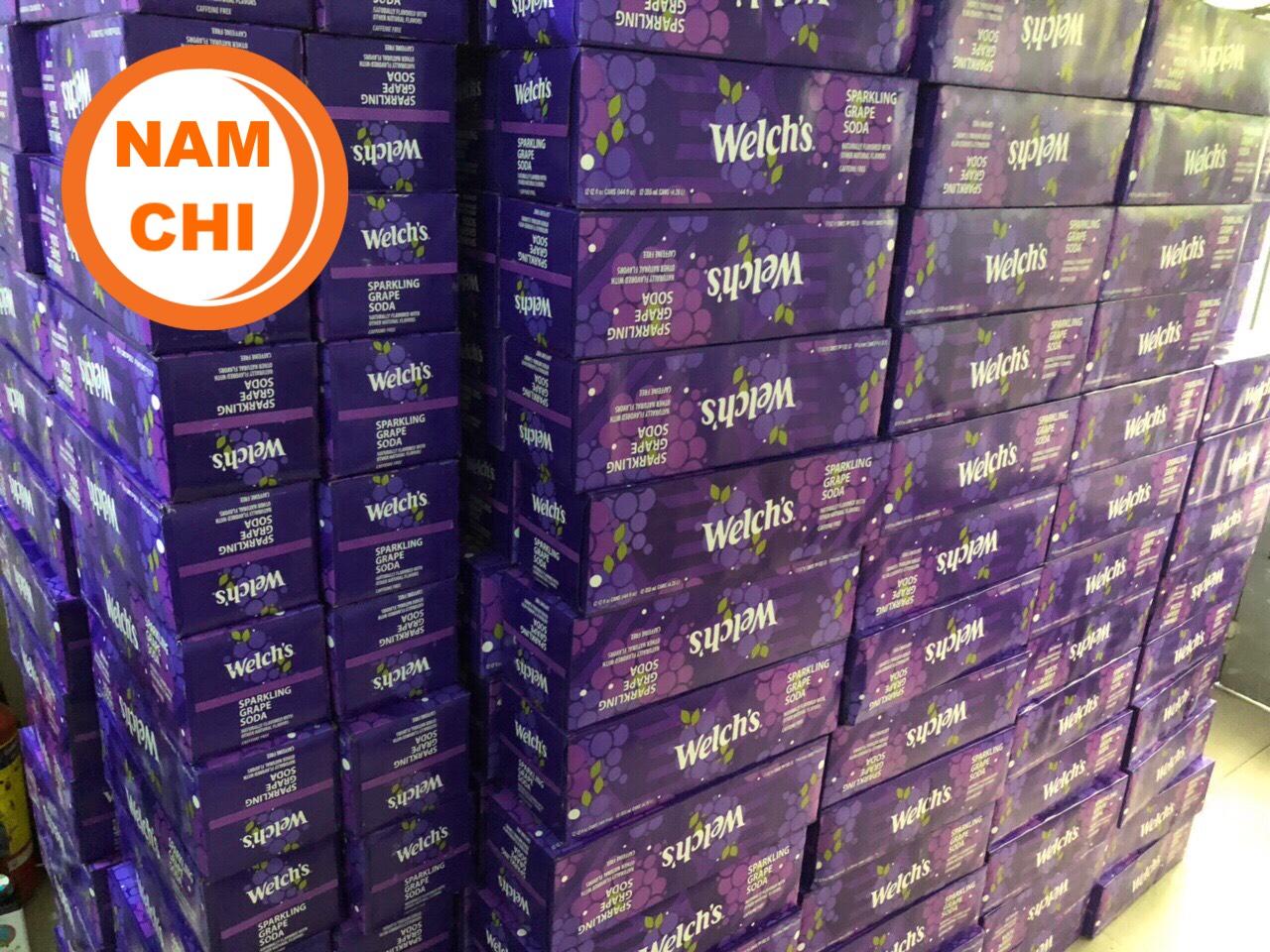 Nước Ngọt Mỹ Welchs Sparkling Grape Soda Nho (12 lon x 355ml)
