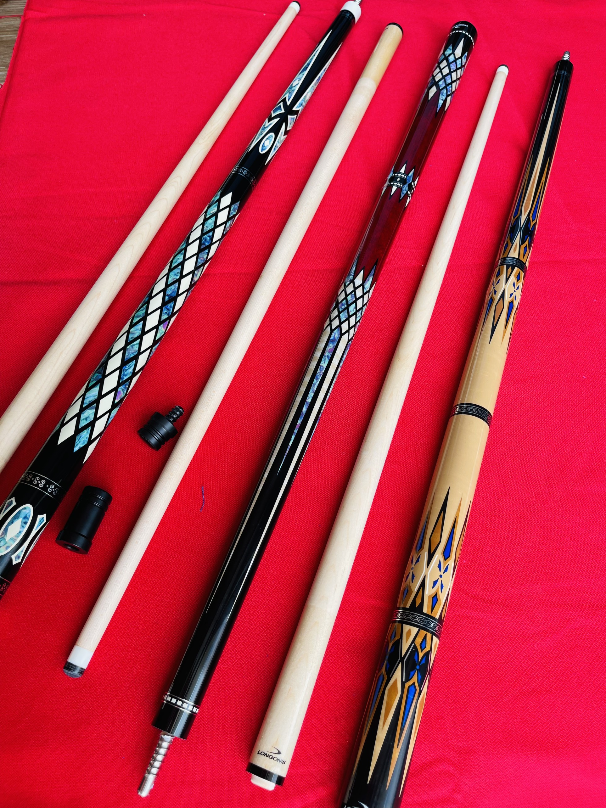 Combo cơ bida ba băng tầm trung Longonis flower restock 1539k