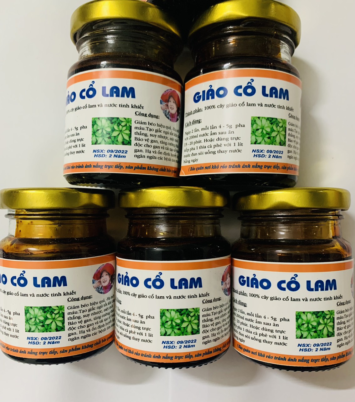 Combo 5 lọ cao giảo cổ lam nguyên chất , đồ uống cho người mỡ máu, gan nhiễm mỡ, đường huyết cao