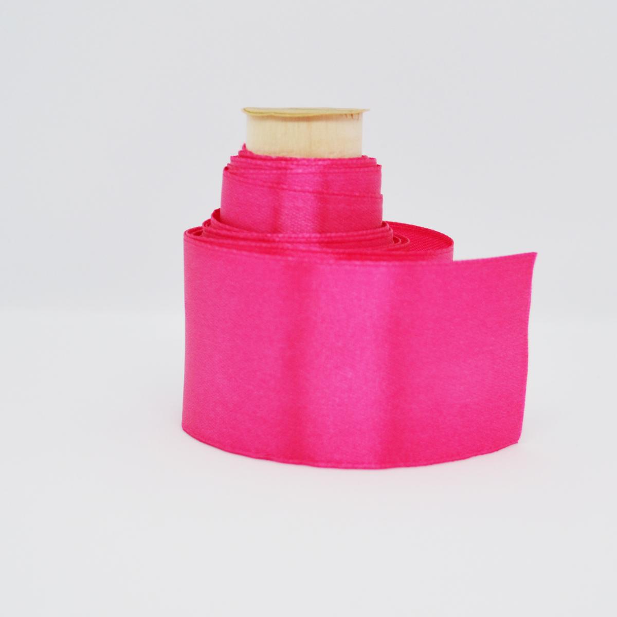 Cuộn 3m ruy băng lụa 4cm hồng