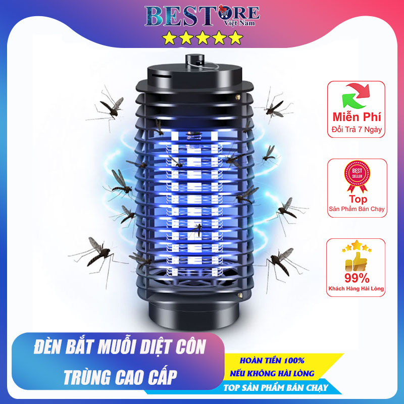 [HCM]Đèn bắt muỗi lưới điệnmáy diệt côn trùngBắt muổi trong 30 phút - Không mùi không hóa chất không bụi. Bảo hành 6 tháng