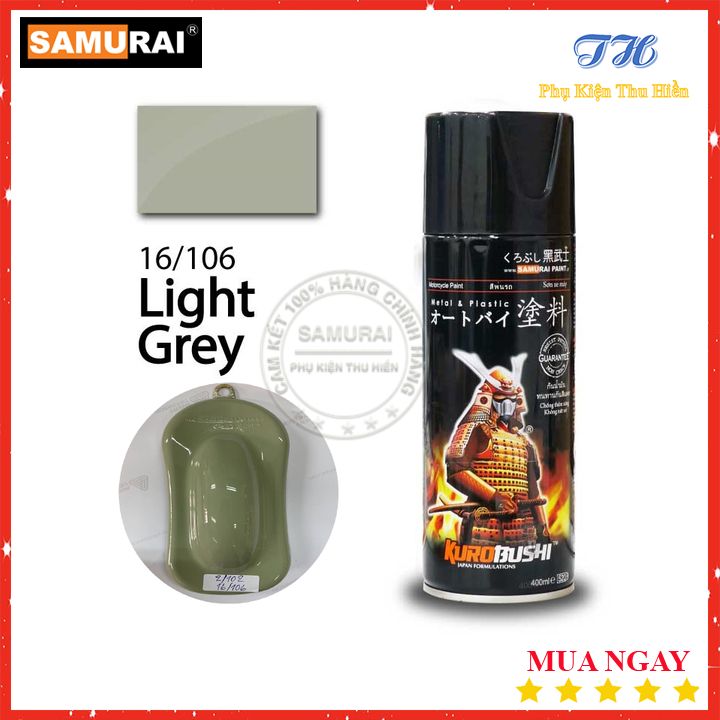 [HCM]Sơn Xịt Samurai Màu Xám Sáng - Mã 16/106