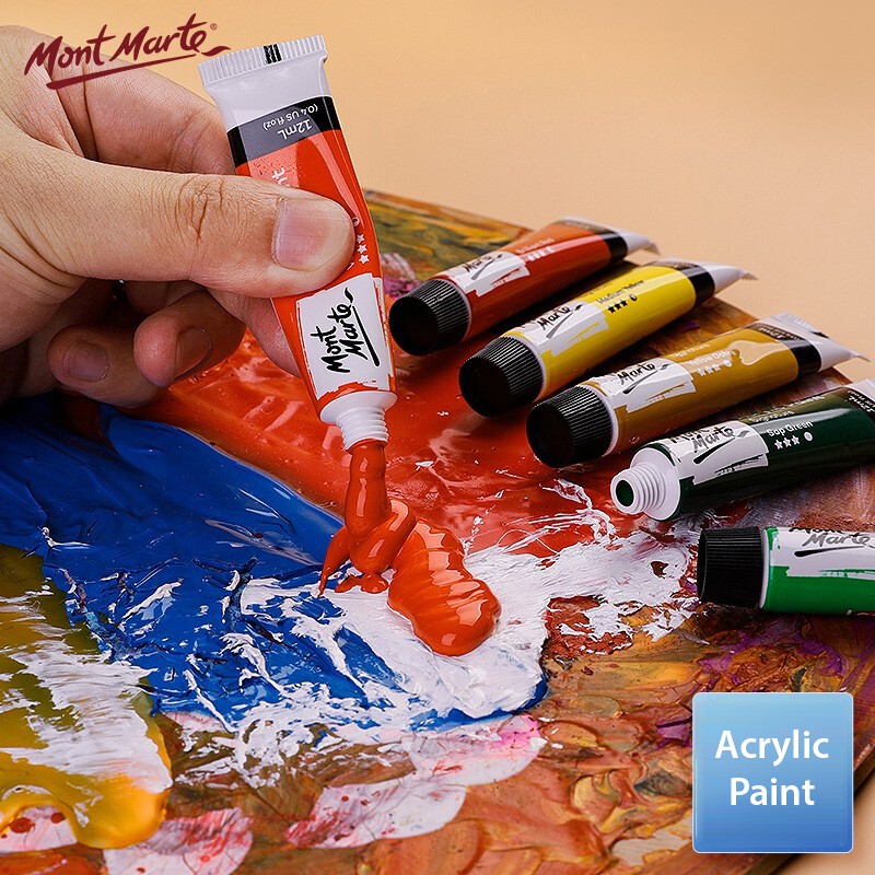 [ TÂM TÂM ]-Bộ Màu Acrylic Mont Marte 12/18/24 Màu x 12ml, Mont Marte Acrylic Paints