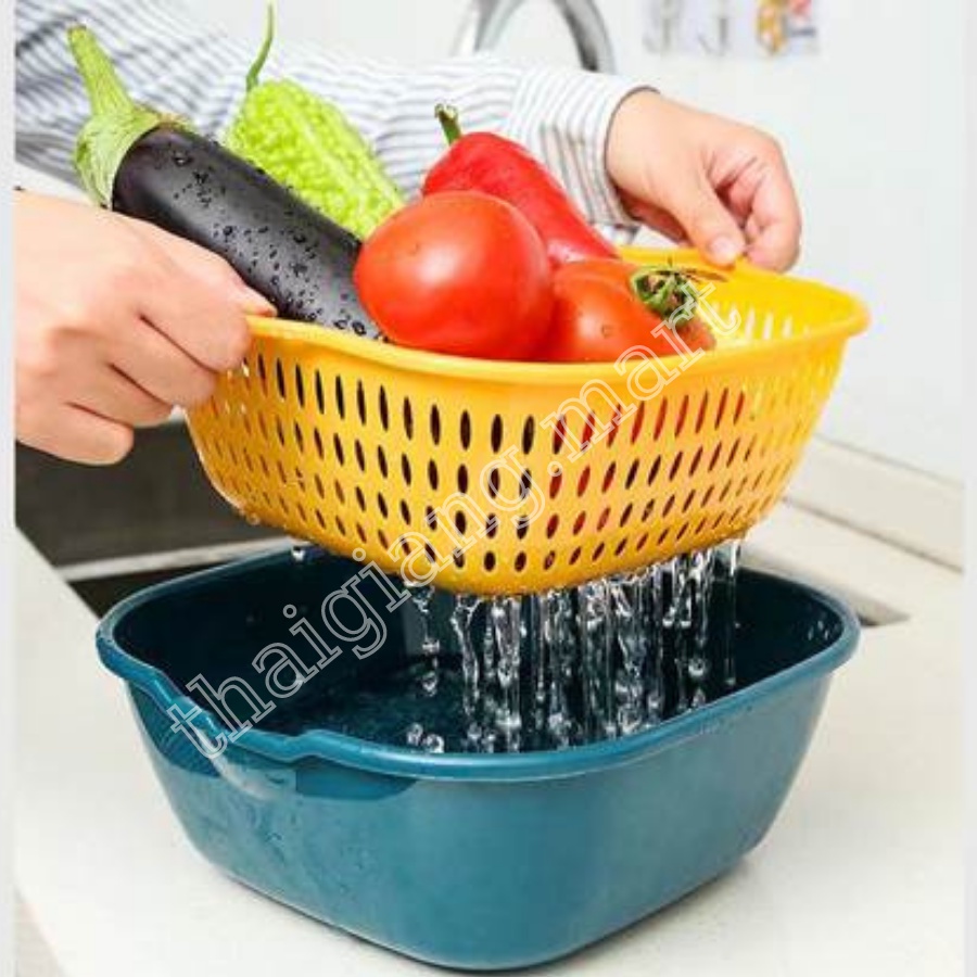 Sét rổ chậu 6 món đựng rau, hoa quả