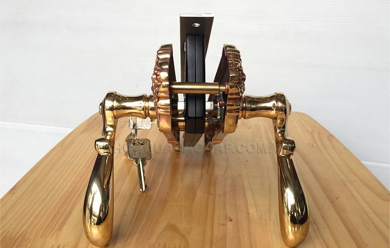 [Mẫu Mới 2020] KHÓA TAY NẮM ĐỒNG THAU HC 8589 SSHA Thân Inox Ổ Abus (cửa chính)