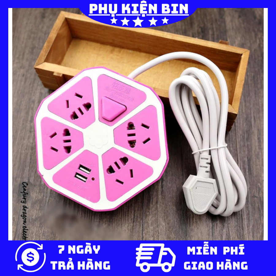 Ổ điện trái cam 2 usb có công tắc