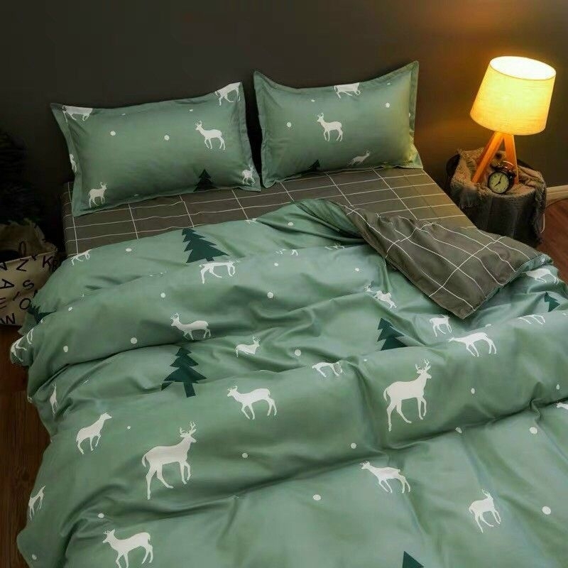 Bộ vỏ chăn ga gối 5 món cotton poly hoạ tiết đẹp được chọn màu