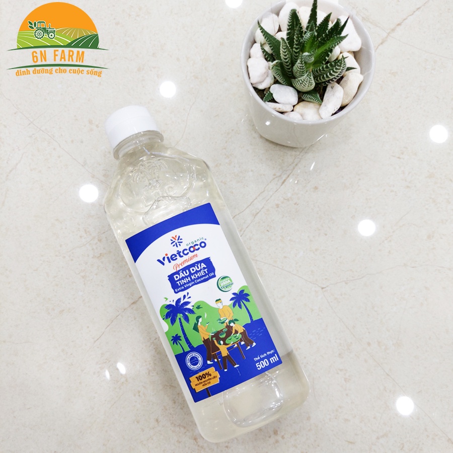 Dầu dừa tinh khiết Organic VIetcoco (thực phẩm) - chai 250ml, 500ml, 1lit.....
