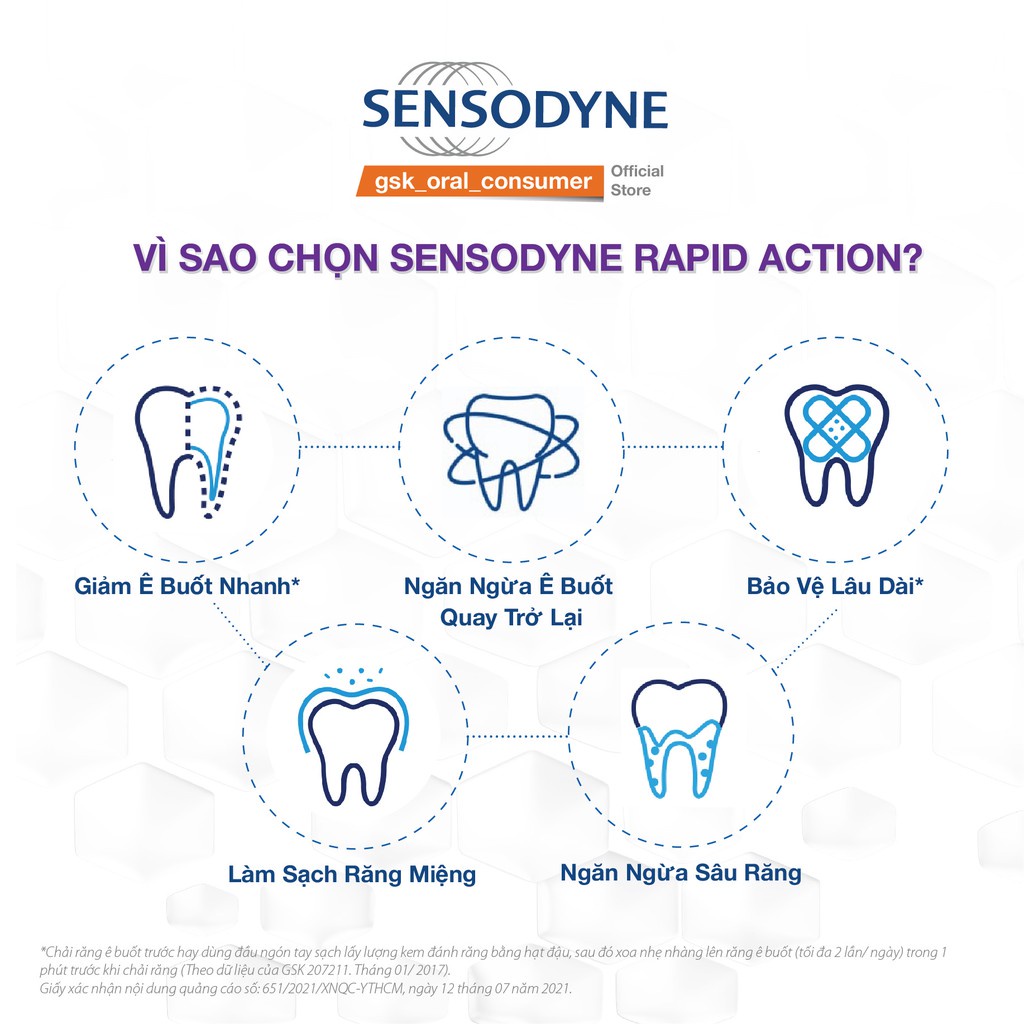 Kem Đánh Răng Sensodyne Làm Giảm Ê Buốt Nhanh 100g