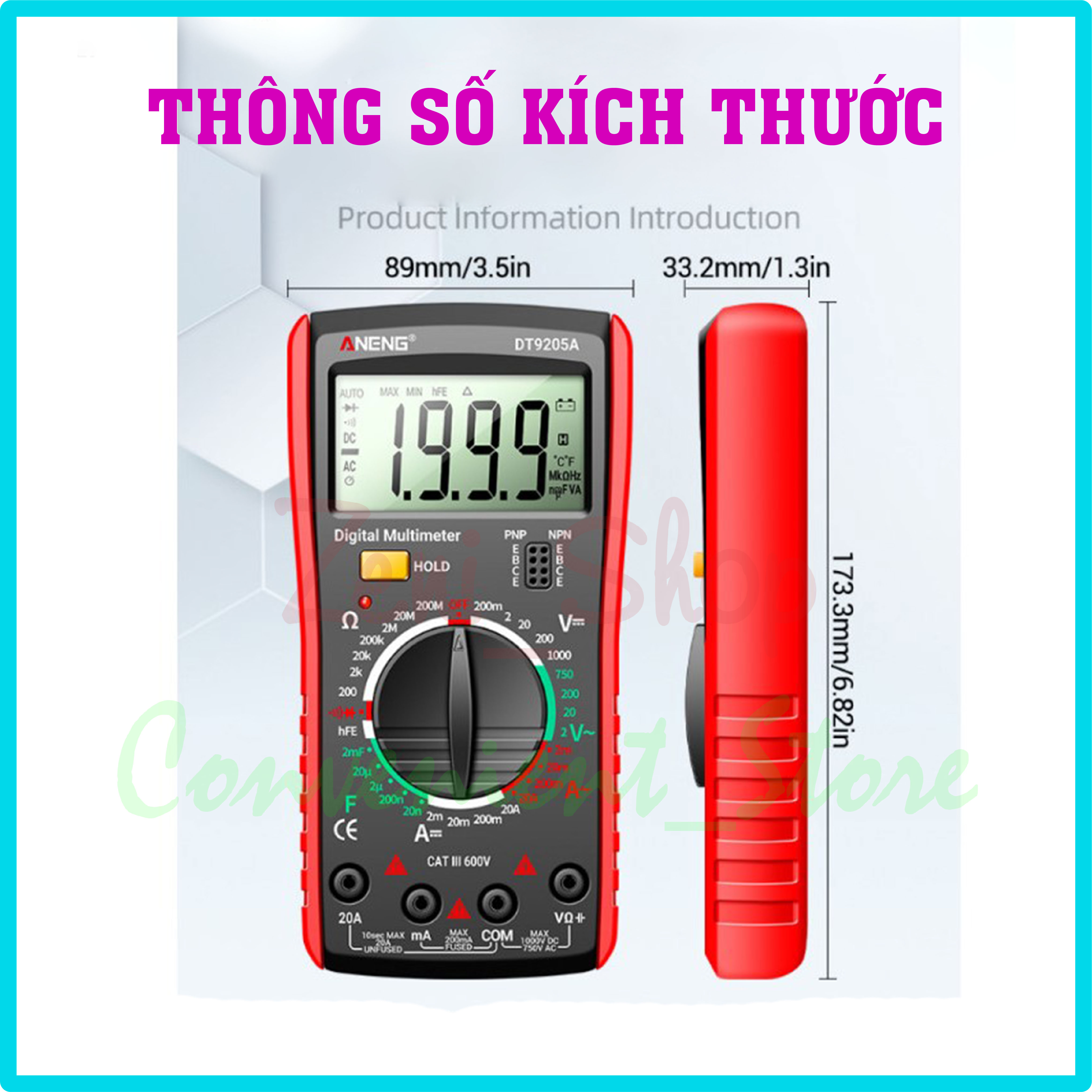Đồng hồ vạn năng ANENG DT-9205A kỹ thuật số