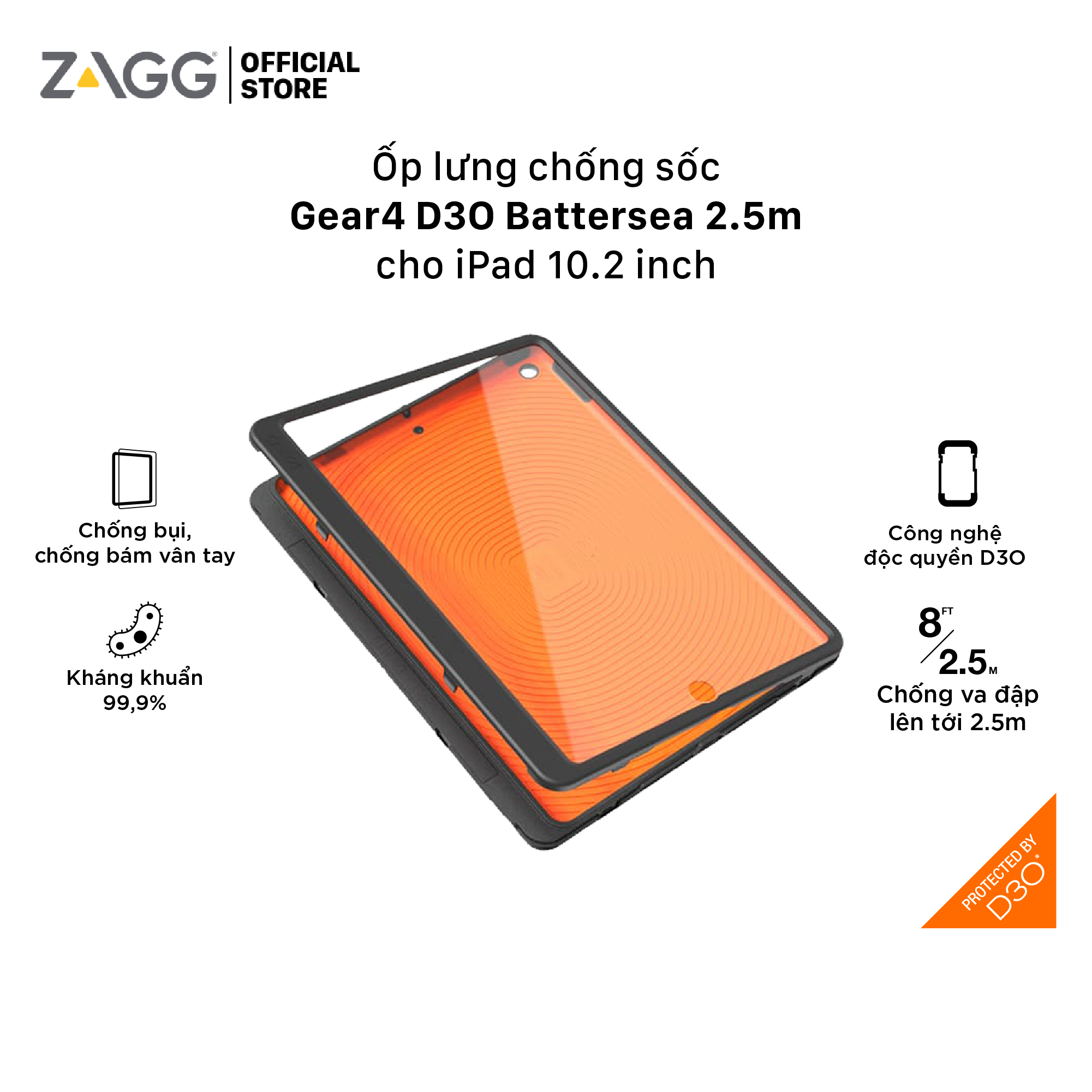 Ốp lưng GEAR4 D3O Battersea - iPad 10.2