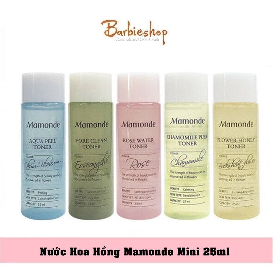 Nước Hoa Hồng Mamonde Mini 25ml [Hoa Hồng - Diếp Cá]