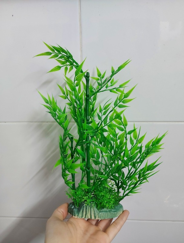 Cây nhựa trang trí bể cá: mẫu khóm tre