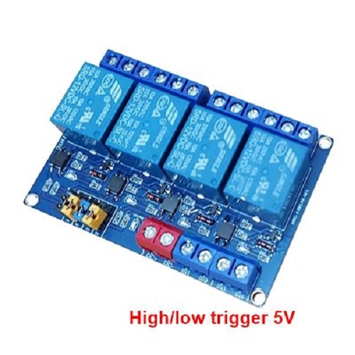 Module  4 relay 5Vdc có optocoupler 2 mức kích high/low HTC