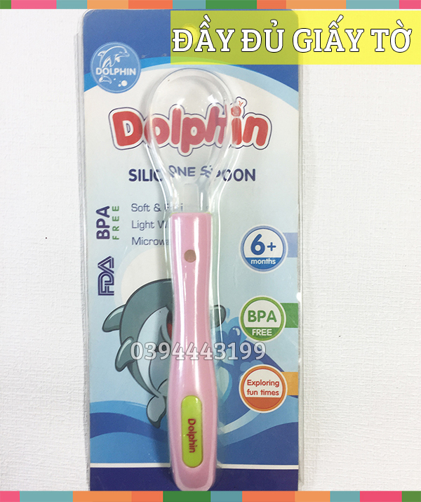 Thìa (Muỗng) Tập Ăn Dặm Cho Bé Silicone Dolphin DP040