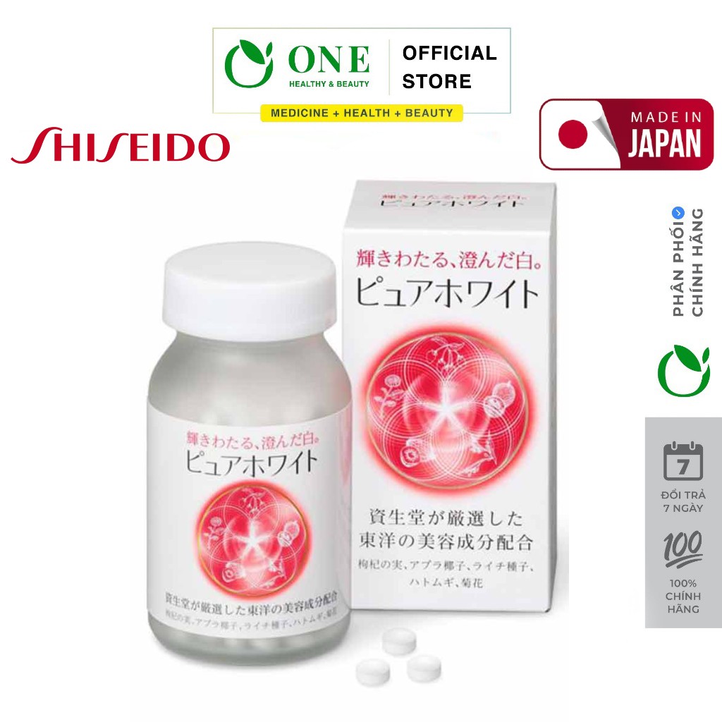 Viên uống trắng da, giảm nám, pure white shiseido 240 viên