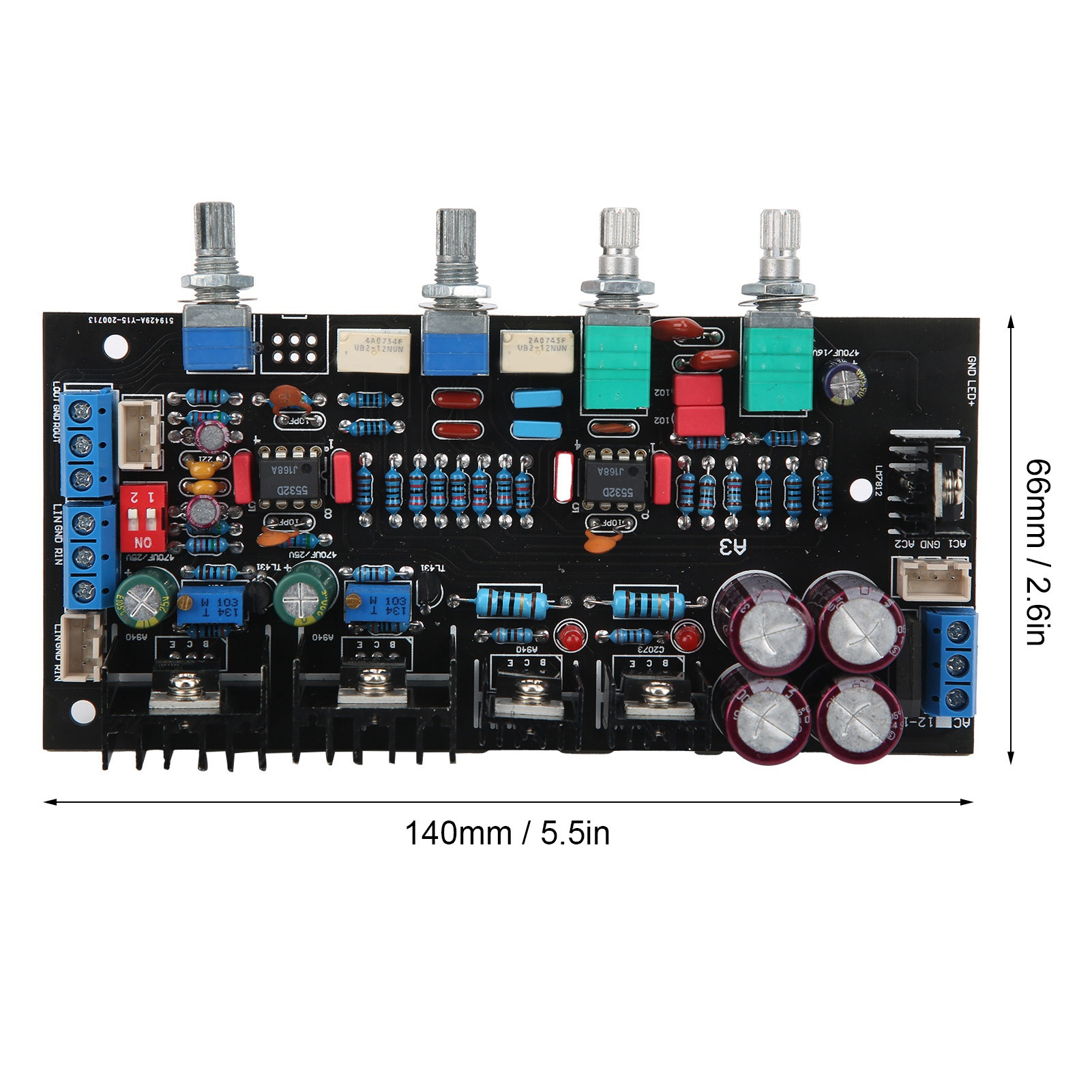 Zonejoy Tone Board A3 Class A HiFi Preamp 4 Knobs Digital Sound Remover Module Control Components
